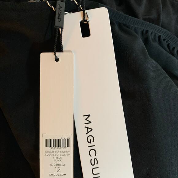Magicsuit Swim Dress NWT Women's Sz 12 Black Square-Cut Beverly Halter Pool Side - Picture 3 of 7